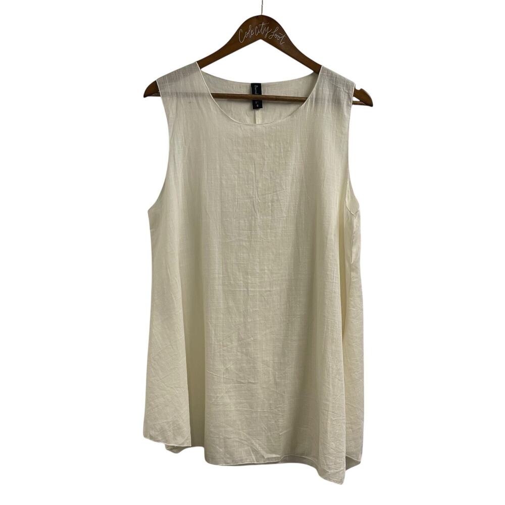 Sacred Threads Semi Sheer Ivory Tunic Top Boho Hippie Lagenlook Small 100%Cotton